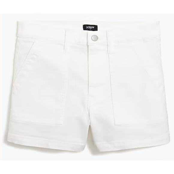 J.Crew Factory | NWT White utility denim short Optic White Wash | Sz 28 - Picture 1 of 9